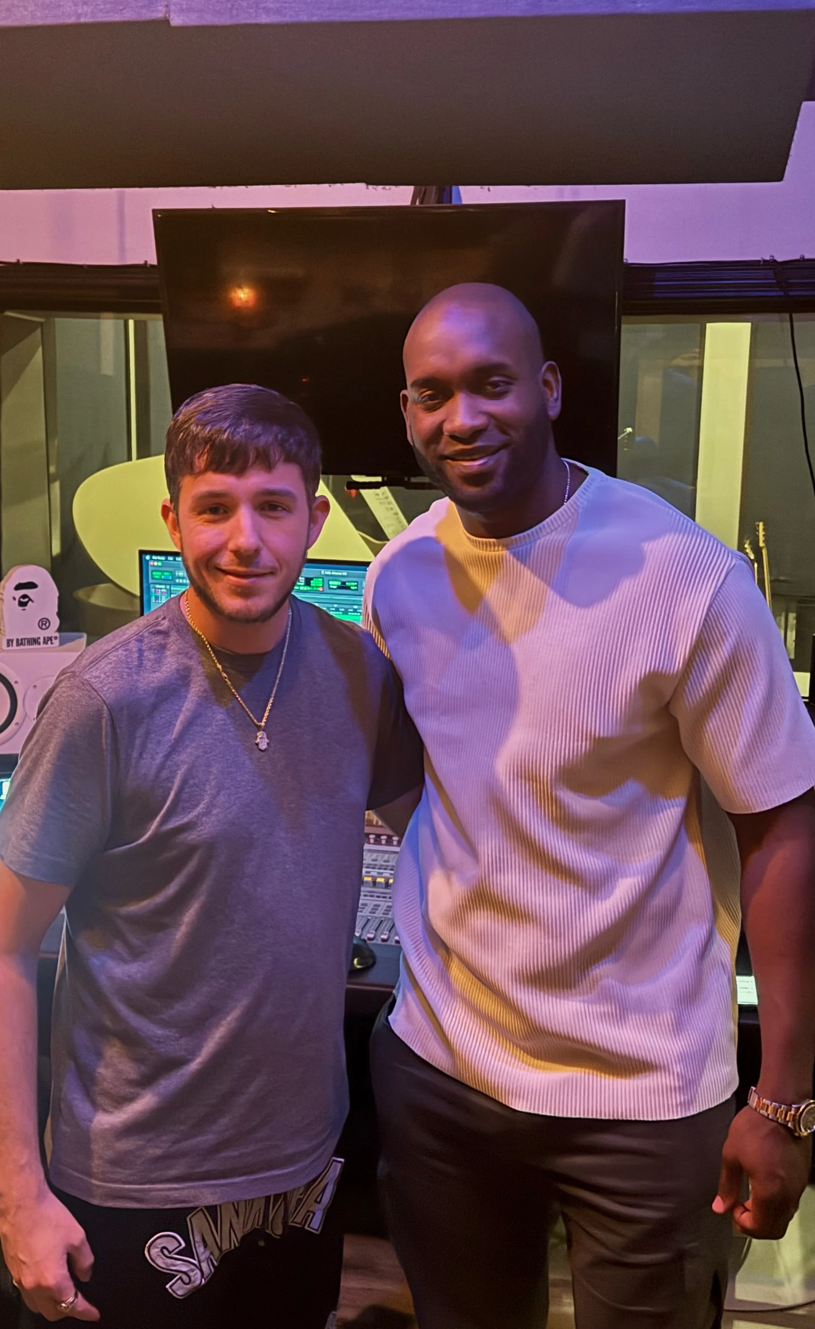 Matt O'Neil with artist in the studio — Lunar Mansion Studios Houston TX