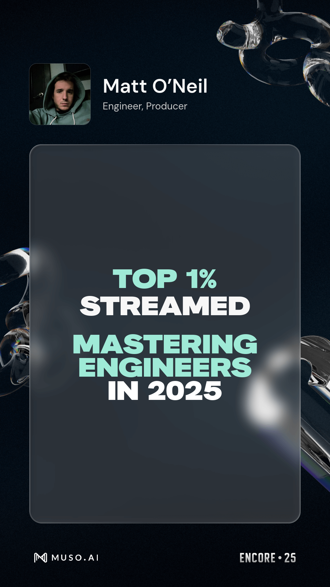 Matt O'Neil — Top 1% Streamed Mastering Engineers in 2025 (Muso.ai)